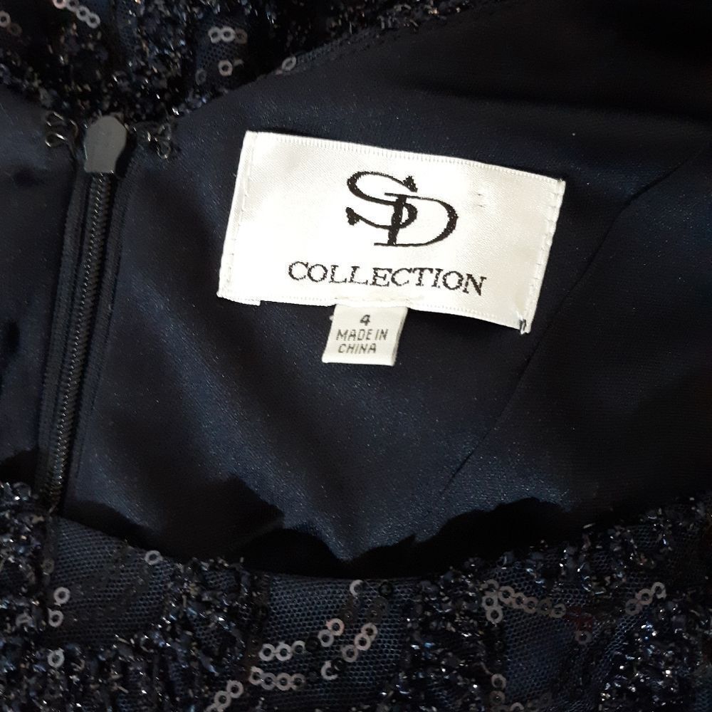 SD collection sequin mesh navy dress - Picture 5 of 6
